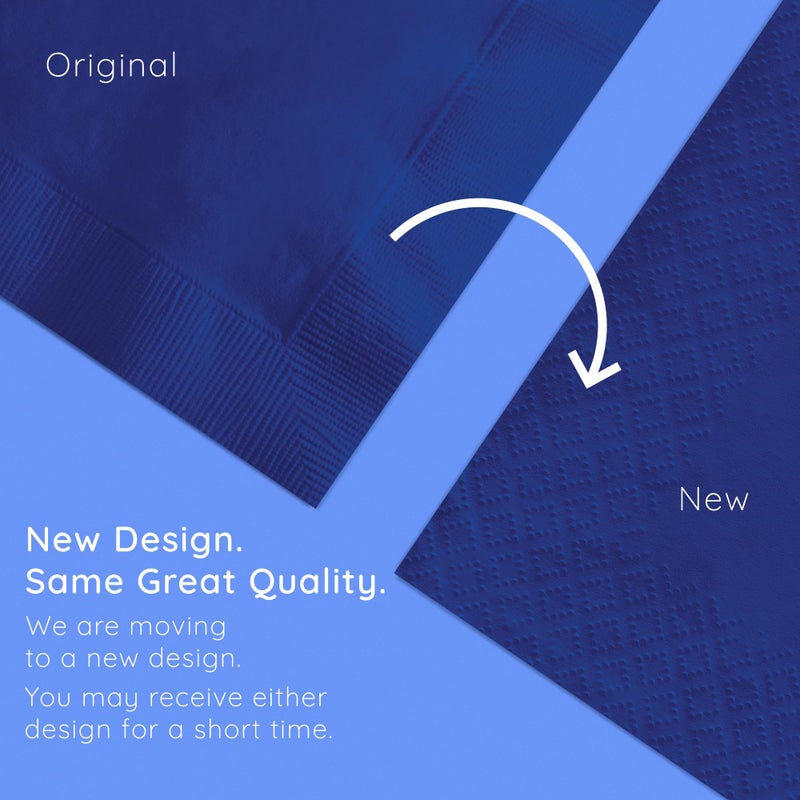 Creative Converting 50 Count Touch of Color Beverage Napkins, 3-Ply, Cobalt - Image 5